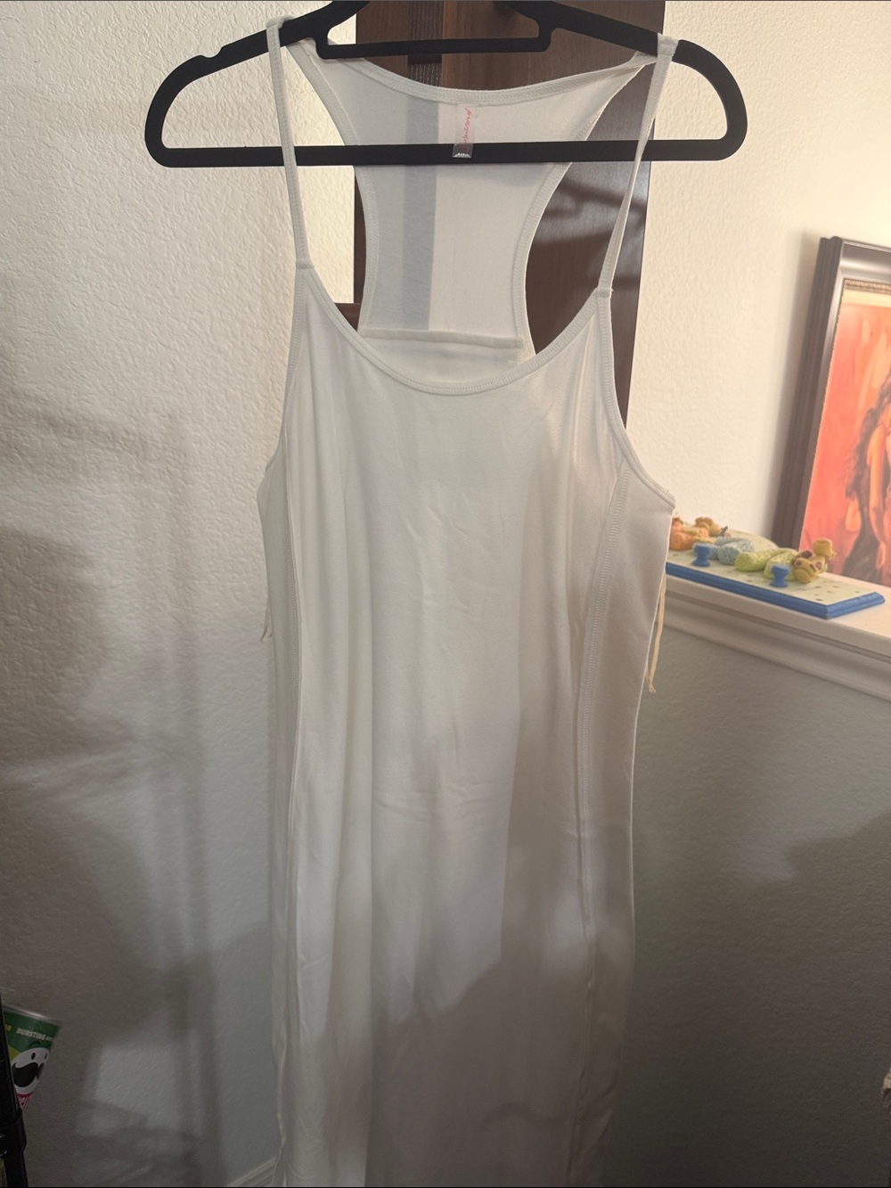 Free People White Racerback Maxi Slip Dress